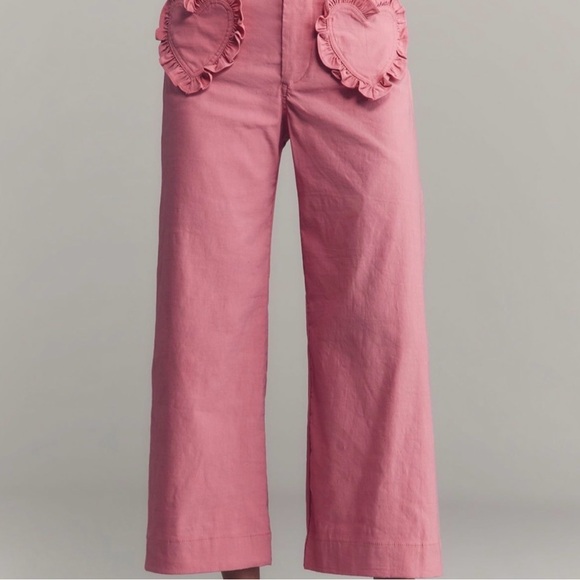 Maeve Anthropologie Collette Heart pink pants - Picture 3 of 4